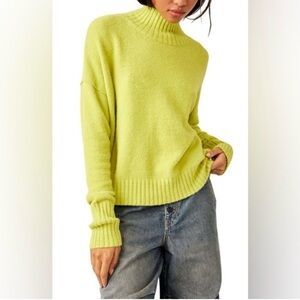 Free People Lime Green Sweater